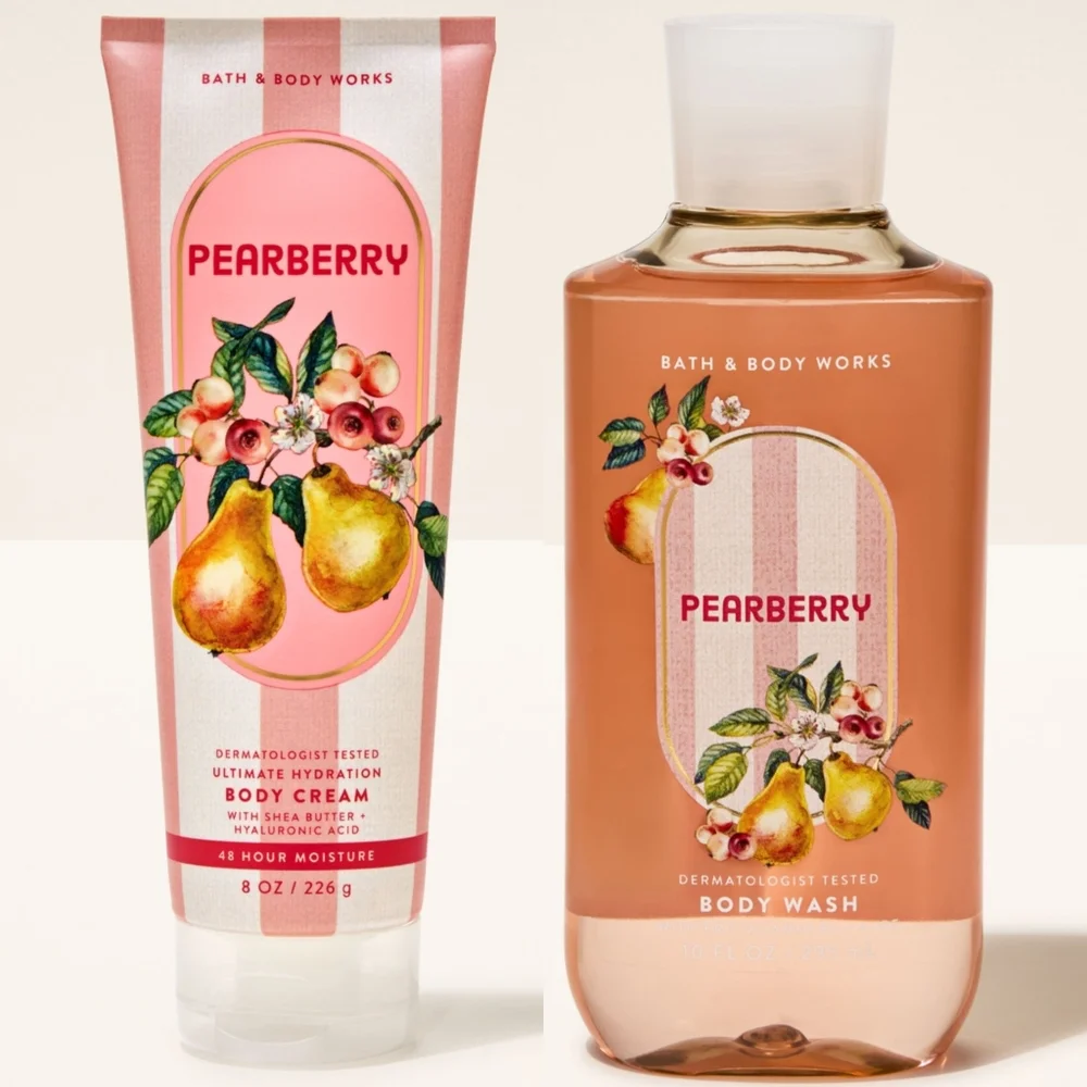 Bath & Body Works Pearberry Body Wash and Body Cream Set NEW